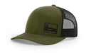 Banded Trucker Snapback Cap or Relaxed Cap green and black
