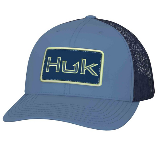 blue navy two tone Huk Bold Patch Trucker