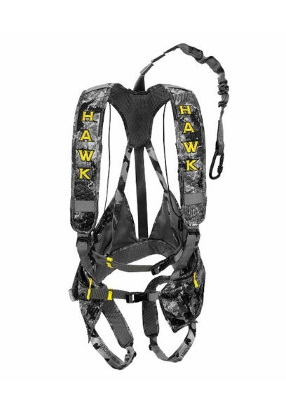 gray and black camo elevation harness