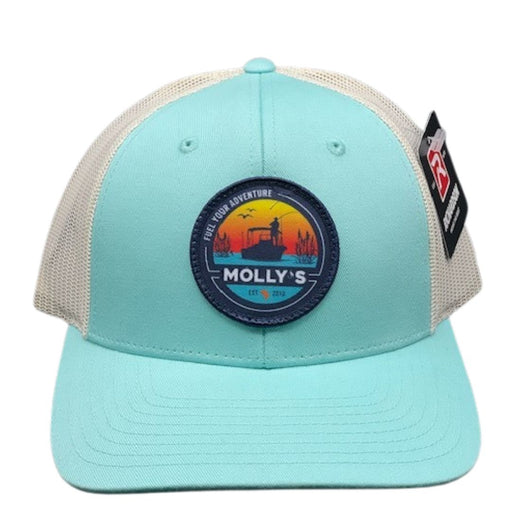 Molly's Place Fuel Your Adventure Adjustable Hat aqua and white