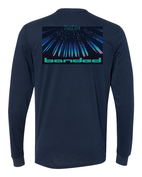 Banded Northern Lights L/S Tee - Midnight Navy