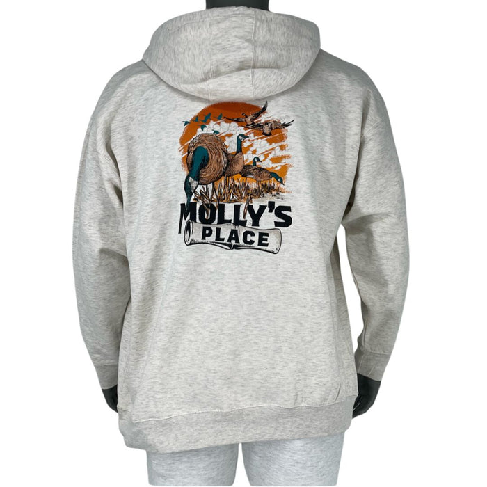 Molly's Place hoodie with geese scene