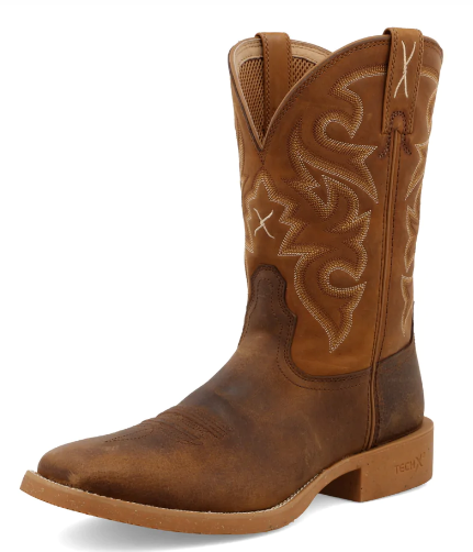 Twisted X, MEN'S 11" TECH X™ BOOT -Saddle and Rustic Orange
