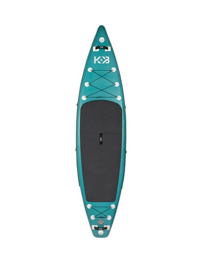 INFLATABLE TOURING PADDLE BOARD 11' - TEAL top view