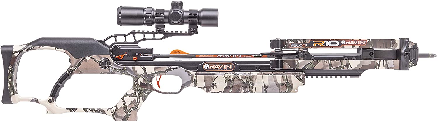 Ravin R10 Crossbow Package R014 With HeliCoil Technology And 100-Yard Illuminated Scope, Predator Dusk Camo