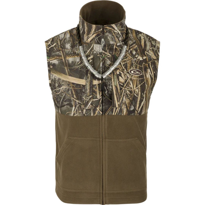 Drake  full zip two tone brown solid lower and camo upper Eqwader Vest