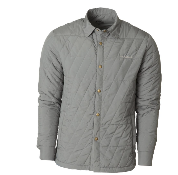 Banded, Long Haul Shirt quilted snap front Jacket