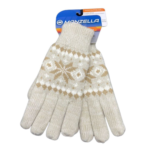 Manzella Crystal Gloves with tan print -One Size