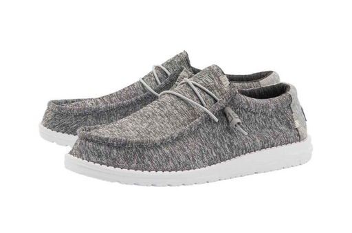 HeyDude, Wally Stretch-Ozone two tone gray heather and white sole shoes