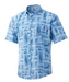 light blue fish print HUK, Kona Stamped Button-Down short sleeve shirt