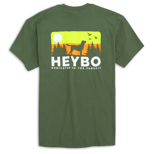 green Heybo, Dog and ducks in Skyline tee