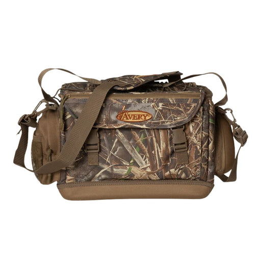 camo shoulder bag with front snap pocket and spacious side zipper pockets.