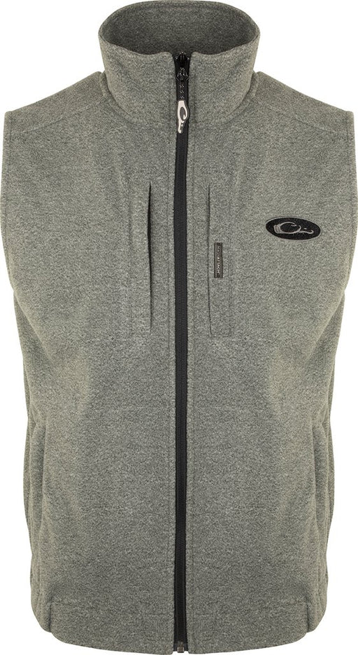 Drake Heather Windproof Layering full zip Vest with hand and chest pockets gray