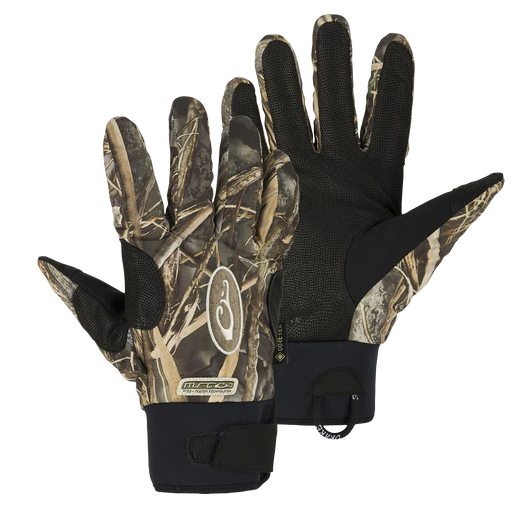 Drake MST Refuge HS Gore-Tex Gloves camo with grib black palms and adjustable wrists