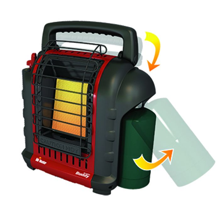 Mr Heater, MH9BX, Portable Buddy Radiant Heater Indoor 4000 Btu 250 Sq. Ft. Black 7000 Ft.