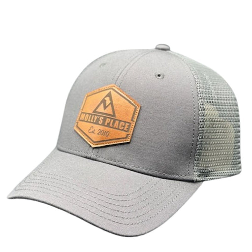 Molly's Place Dark Grey Trucker with Tan Molly's Place patch on the front