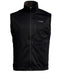 black color zip front vest with chest and side pockets