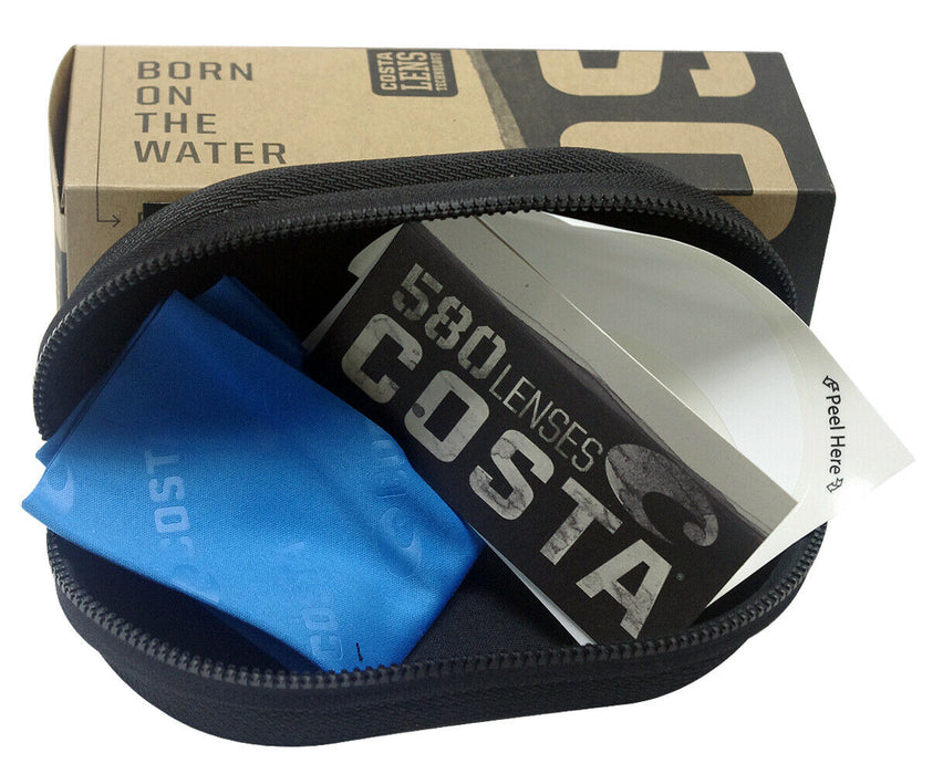 back case with bue lens cloth and Costa sticker