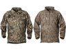two Banded Heavy Tec Fleece 1/2 Zip Pullover with 2 zippered chest pockets and elastic cuffs 
