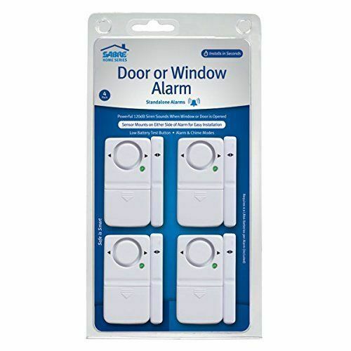 SABRE Wireless Home Security Door Window  Alarm with LOUD 120 dB Siren 4pk