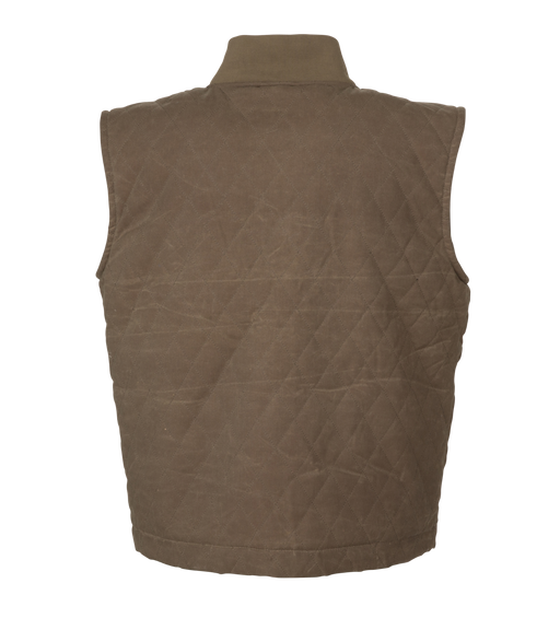 brown vest with raised collar