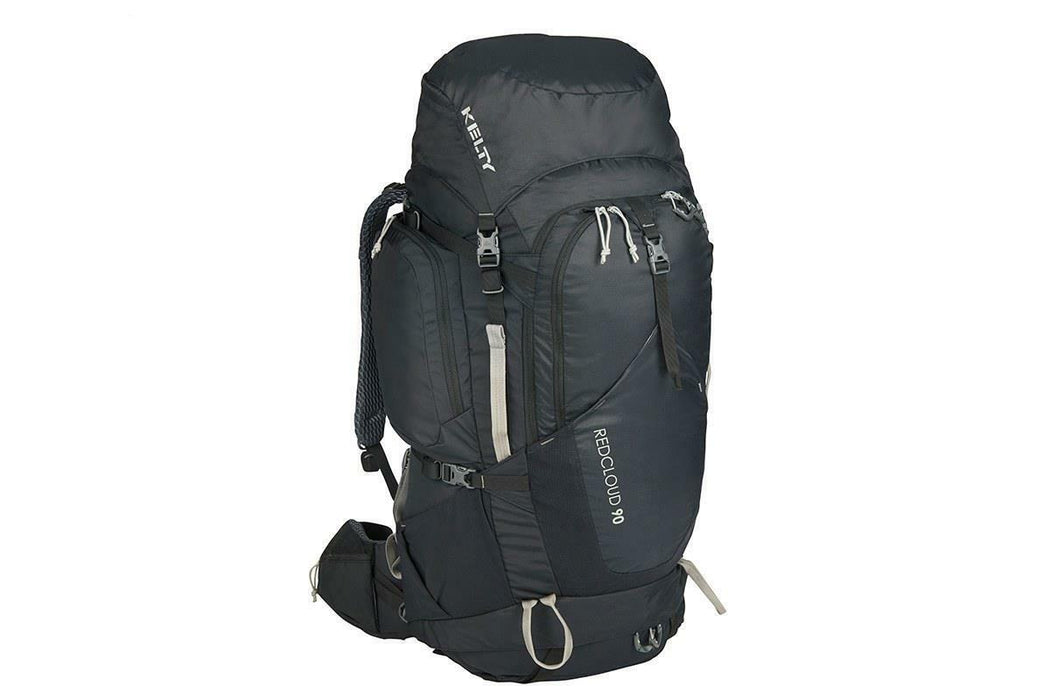 black hiking backpack with multiple pockets