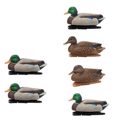 six multi colored ducks hunting decoys