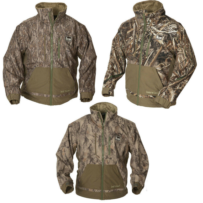 three Banded Men's Chesapeak Full Zip Jacket- Bottomland, Max-5 or Nat-Gear featuring 2 chest zip pockets and adjustable wrists