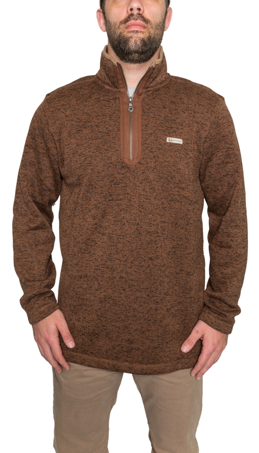 Banded Men's Heathered Fleece 1/4 Zip Pullover Sweater  rust