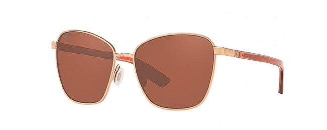 rose gold metal frame sunglasses with copper lenses