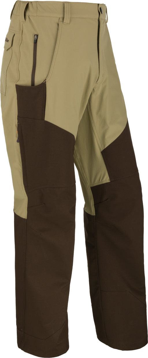Drake, McAlister Upland Tech Pants two tone tan upper and brown lower