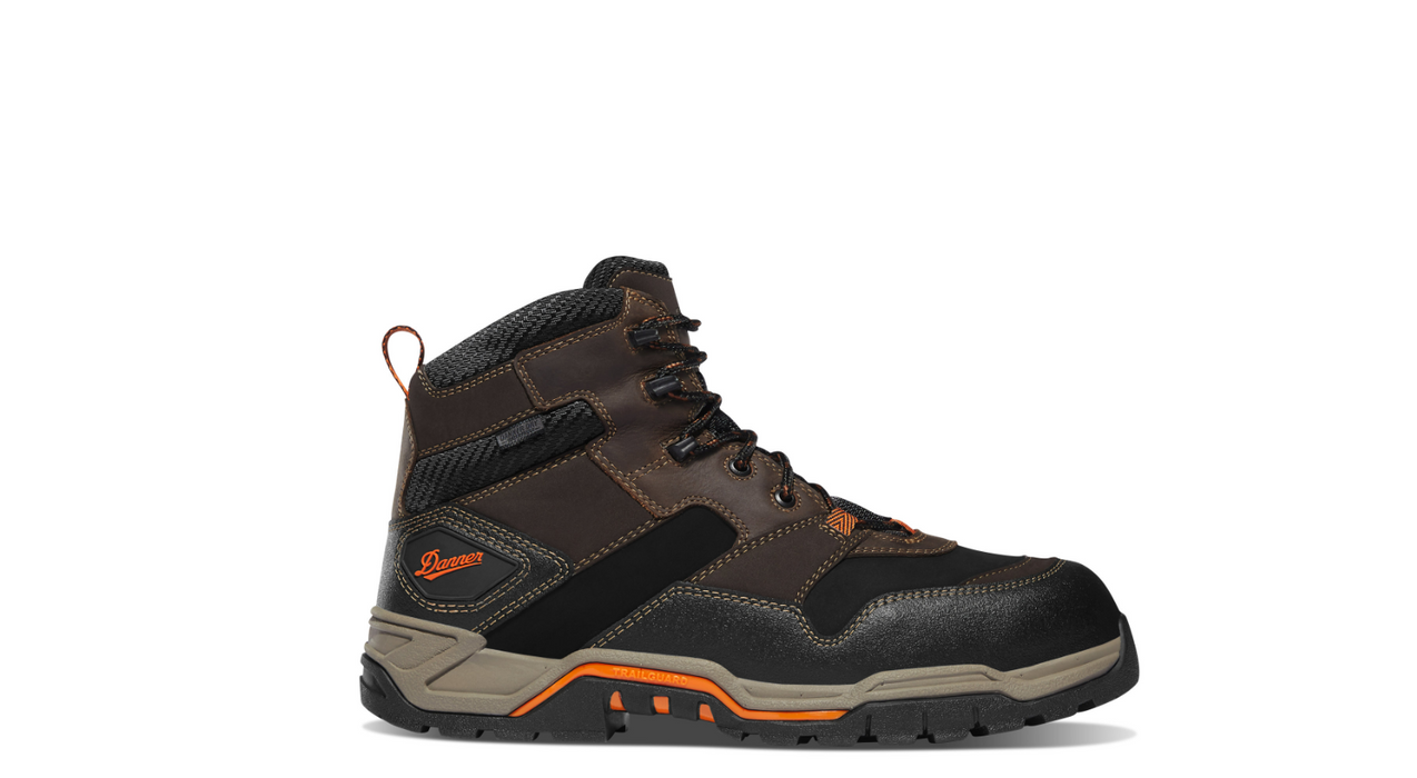 Danner Field Ranger 6" Brown and black with Danner in orange lace up boot