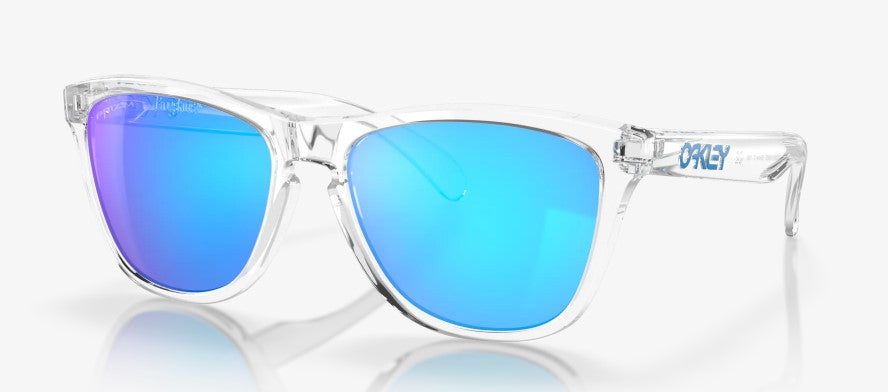 Oakley, 0OO9013, Frogskins,  Prizm Sapphire Lenses, Crystal Clear Frame