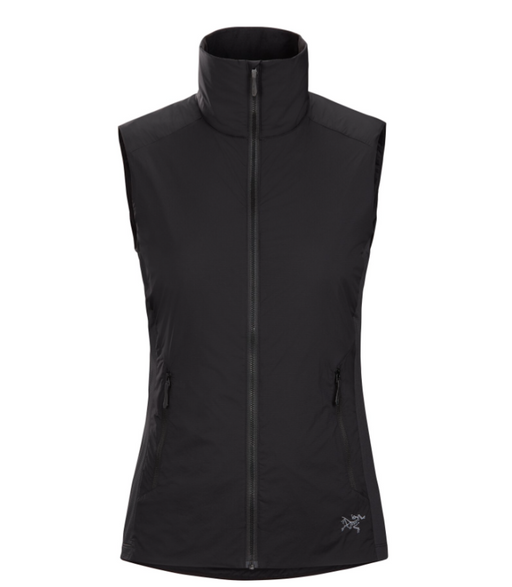 black high collar light weight vest with zip pockets