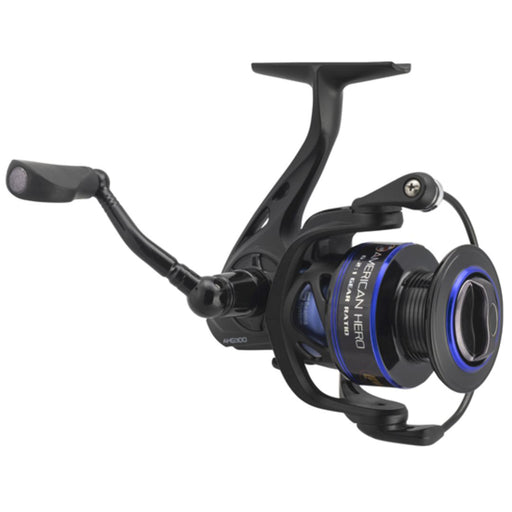 Lew's spinning fishing reel black with blue trim