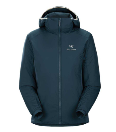 Navy zipped hooded insulated jacket 