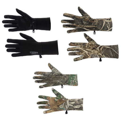DSG D-Tech 3.0 Gloves three sets one black and two camo variations with slide latch on wrists 