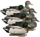  3 Mallard Drakes Flocked Heads 3 Black Ducks (6pk) decoys
