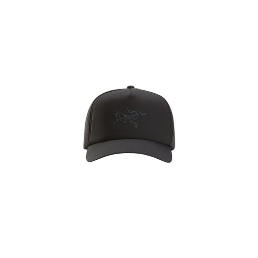 black trucker cap with Arc'Teryx logo on front