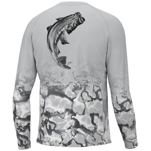 gray HUK Inside Reef Fish Fade Pursuit performance shirt