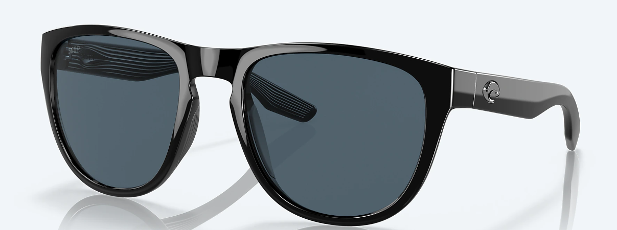black sunglasses with gray lenses