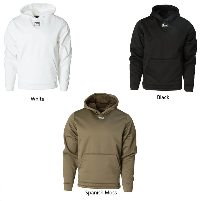 Banded Atchafalaya Pullover hoodies one white one black one Spanish moss