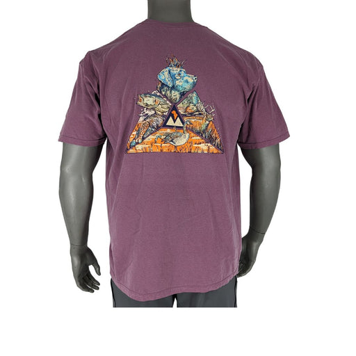 Molly's Scenic Tee featuring Molly geese fish and deer incased in a triangle print
