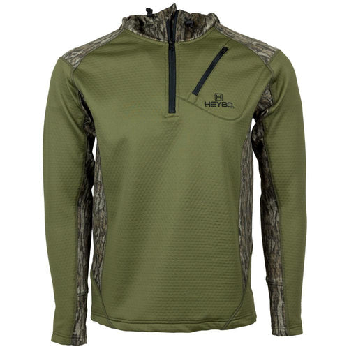 Heybo, Outlaw Hoody green and camo trim with pocket on chest