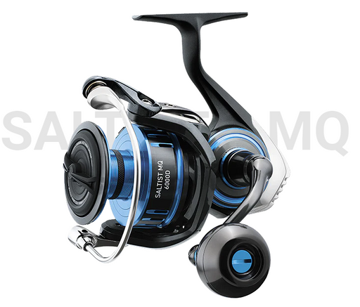 DAIWA, Saltist MQ Spinning Reel-6000D-H black and silver with blue spool and trim