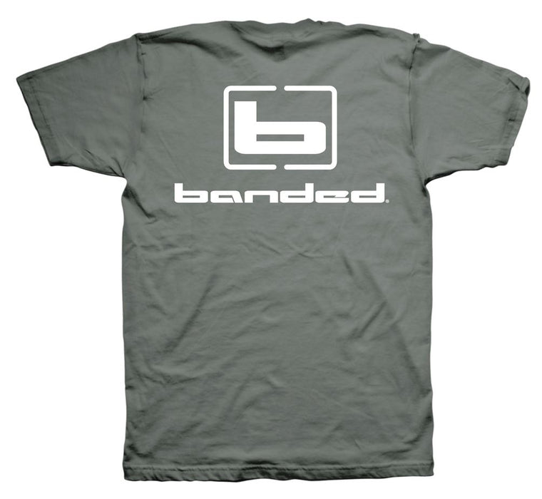 Banded Signature Logo T-Shirt gray with white logo