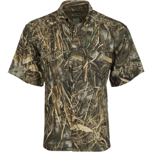 Drake Camo Flightweight Wingshooter short Sleeve full button front with two chest pockets