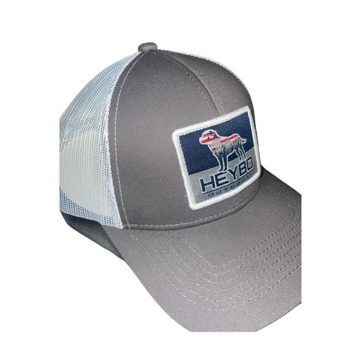 gray and white HeyBo Merica Lab Meshback Trucker  hat