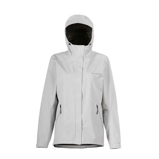 white hooled jacket with drawcord and zip cluse pockets