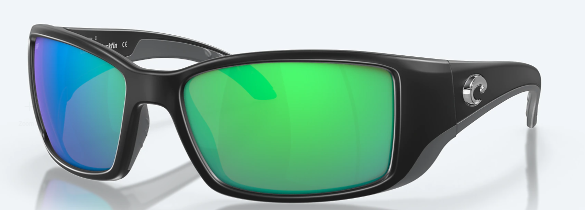 sunglasses , BLACKFIN- Matte Black Frames, Green Mirror Lenses 